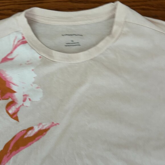 Anthropologie Cap Sleeve Floral Tee Peony Botanical Tee Size XS - Picture 6 of 11